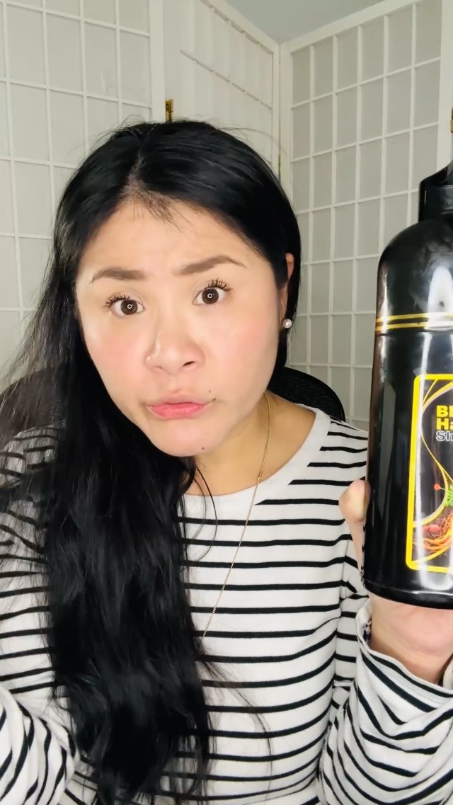 Black Hair Dye Shampoo 3 in 1, Herbal Dye Shampoo for Grey Hair