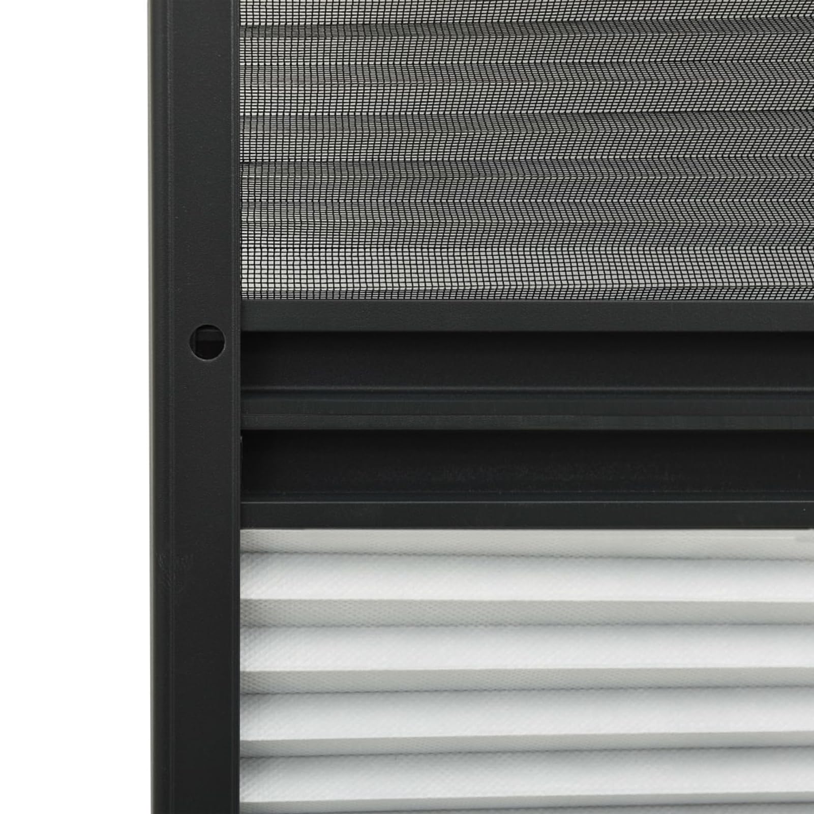 Anself Duo Insektenschutz-Plissee für Dachfenster, Fliegengitter mit PET-Jalousie, Alurahmen Anthrazit, 80x100 cm 148683