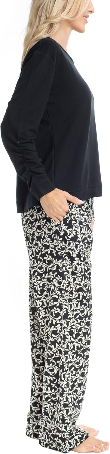MUK LUKS Sweater Weather Women's Pajama 2-Piece Set, Super Soft Long Sleeve Shirt and Pants, Pijama De Mujer