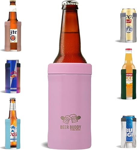 Miniatura 1 de Grill Rescue - Soporte para latas aislado de acero inoxidable sellado al vacío, aislante de botellas de cerveza para bebidas frías, enfriador de