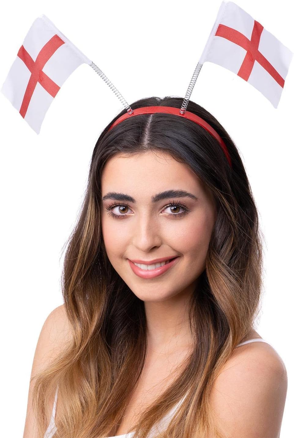 SmiffysEngland Flag Bopper Headband, St George England Fancy Dress, Adult Dress Up Accessories