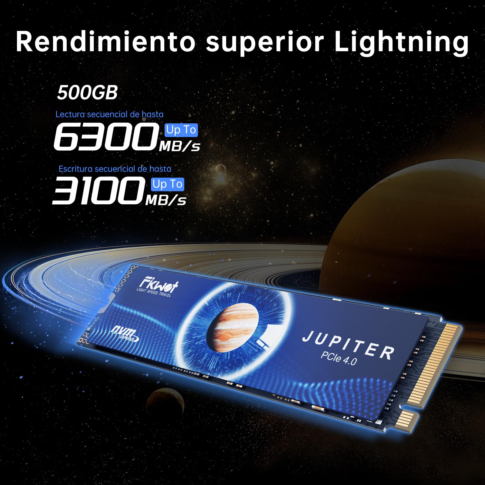 Fikwot FX991 SSD 500GB PCIe Gen4 NVMe M.2 2280, Disco Interno, hasta 6300 MB/s de Lectura, Compatible con Ordenador Portátil y de Sobremesa & Consolas de Juegos Portátiles