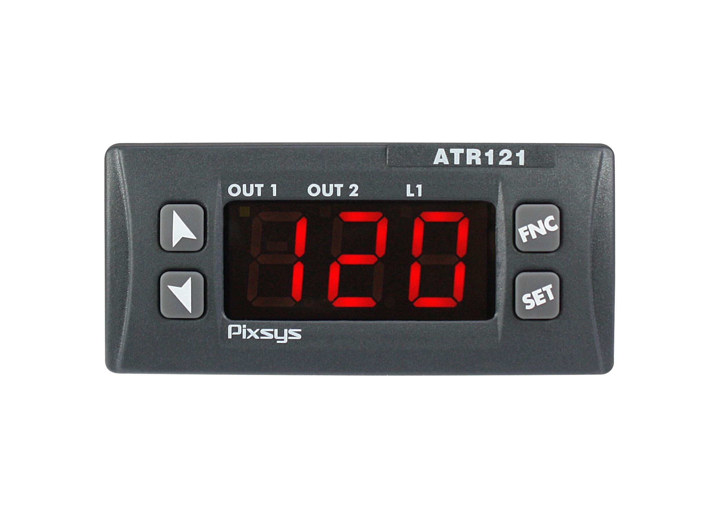 PIXSYS ELECTRONICS ATR121-AD (Alim. 12..24V AC/DC) - PID controller 32x74 mm - Adjustment and alarm function, 1 programmable input for different sensors