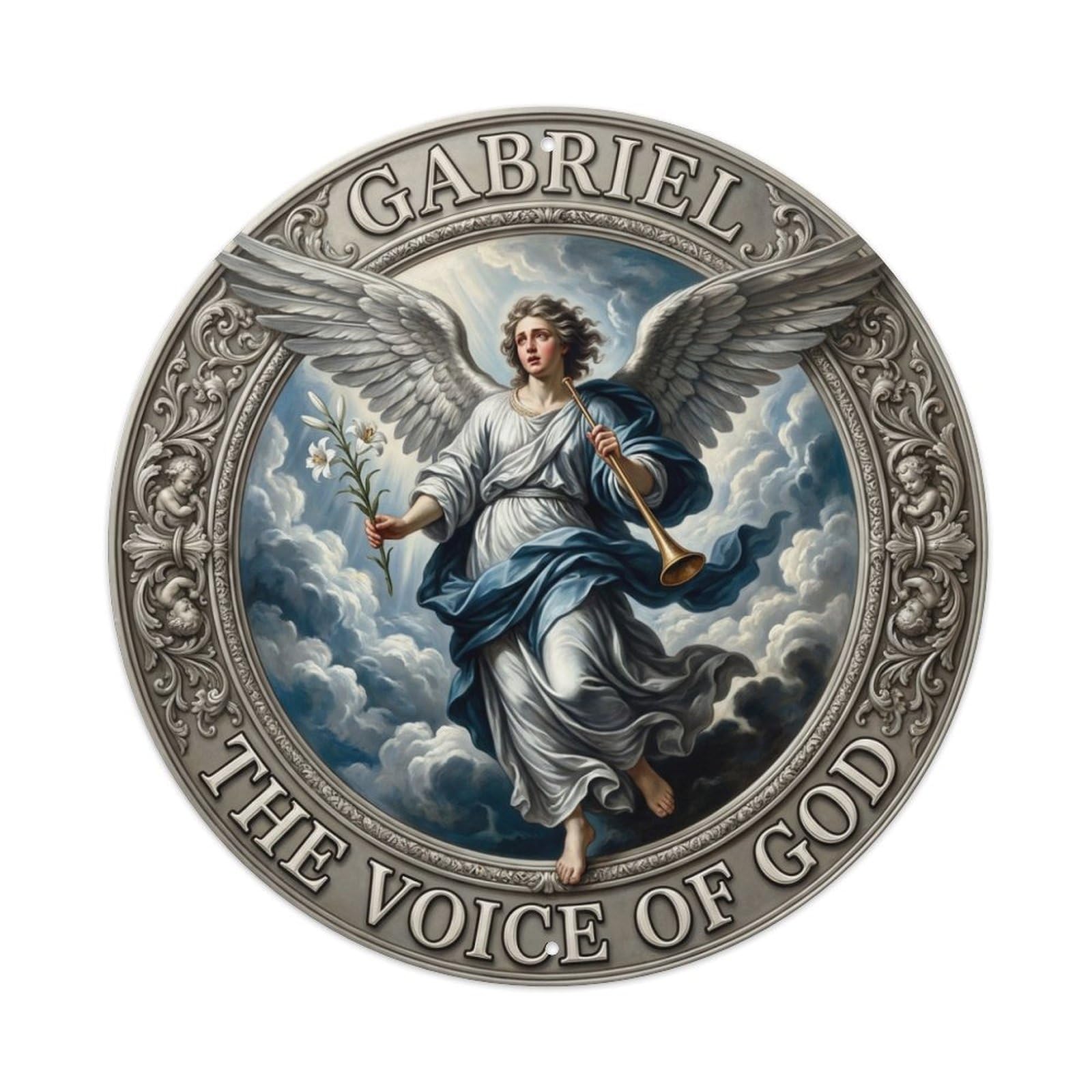The Voice of God Archangel Gabriel Herald Metal Tin Sign