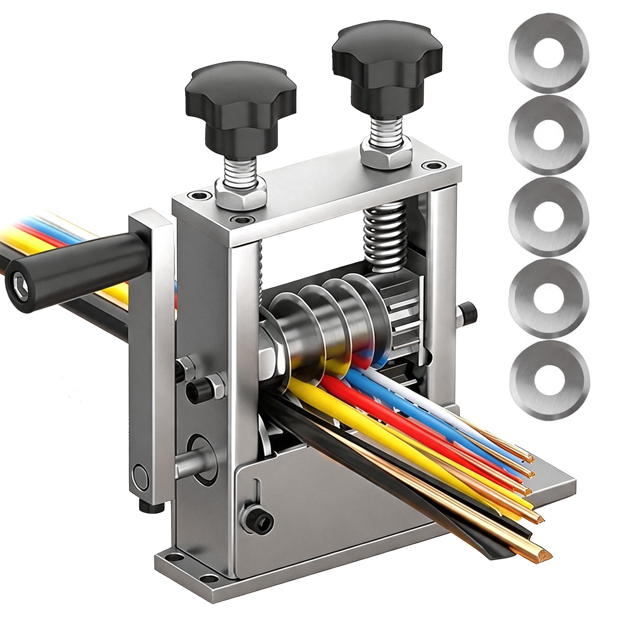Pince à Dénuder, Pince à Dénuder 6 Trous 1-17 Mm Outil De Dénudage Automatique De Câble Manuel électrique 2 Modes Machine à Dénuder Machine à Dénuder 5 Fils Dénudés En Même Temps Avec 5 Lames