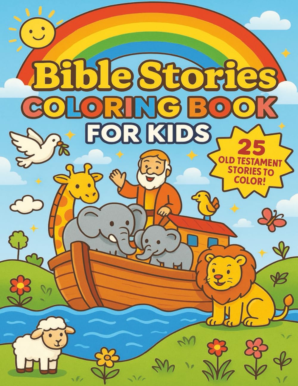 Bible Stories Coloring Book for Kids: 25 Inspiring Old Testament Stories with Scriptures, Fun Scenes, and Easy-to-Color Illustrations