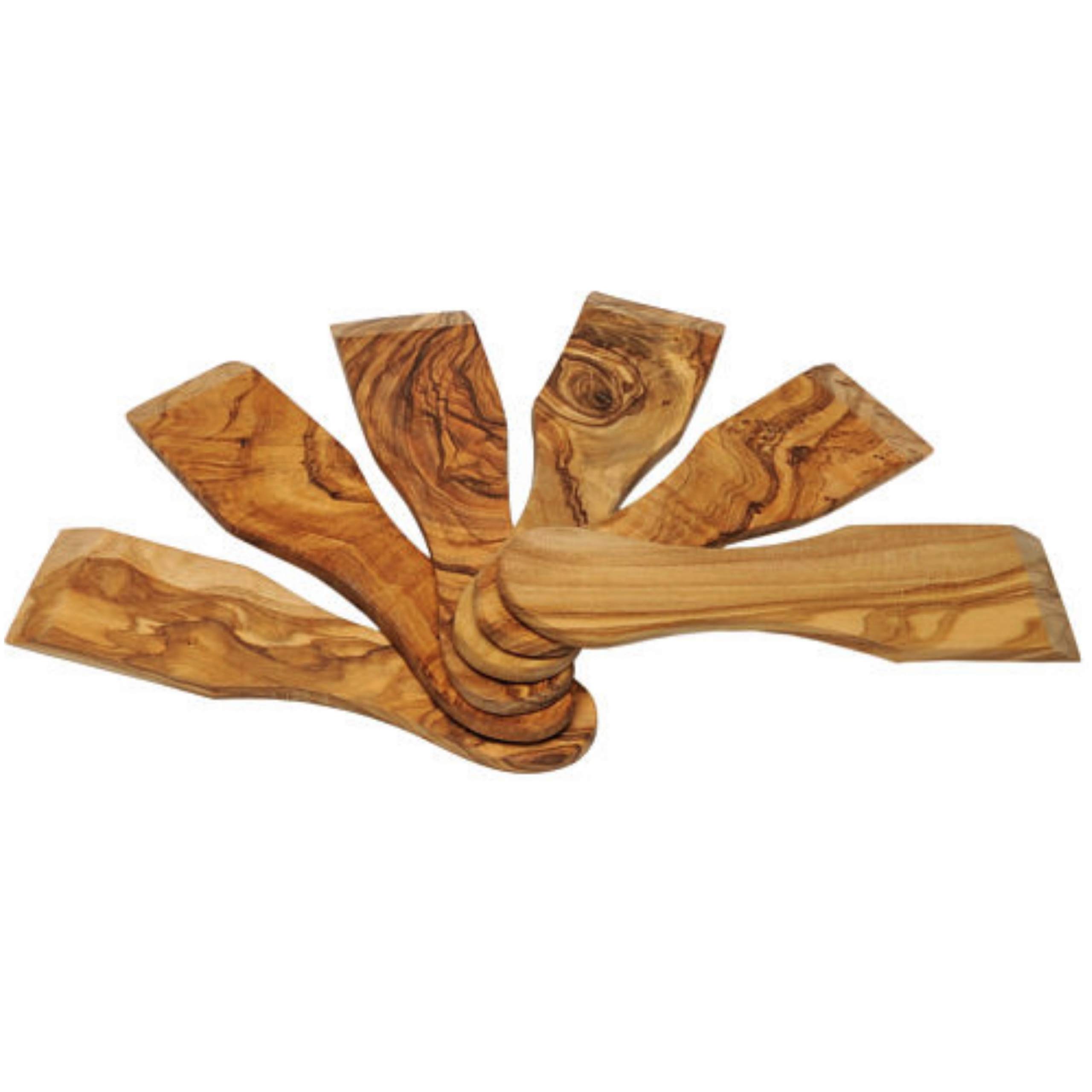 6 Noble Raclette Spatulas Made of Olive Wood