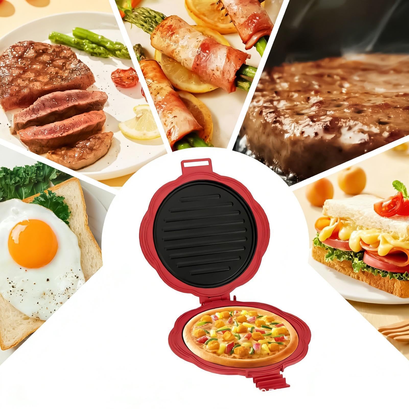 Prasownik Do Kanapek Dwustronna Powłoka Nieprzywierająca, Szybkie | Urządzenie do Grillowania Kanapek Do Mini Gofrów, Omletów, Burgerów, Przekąsek,