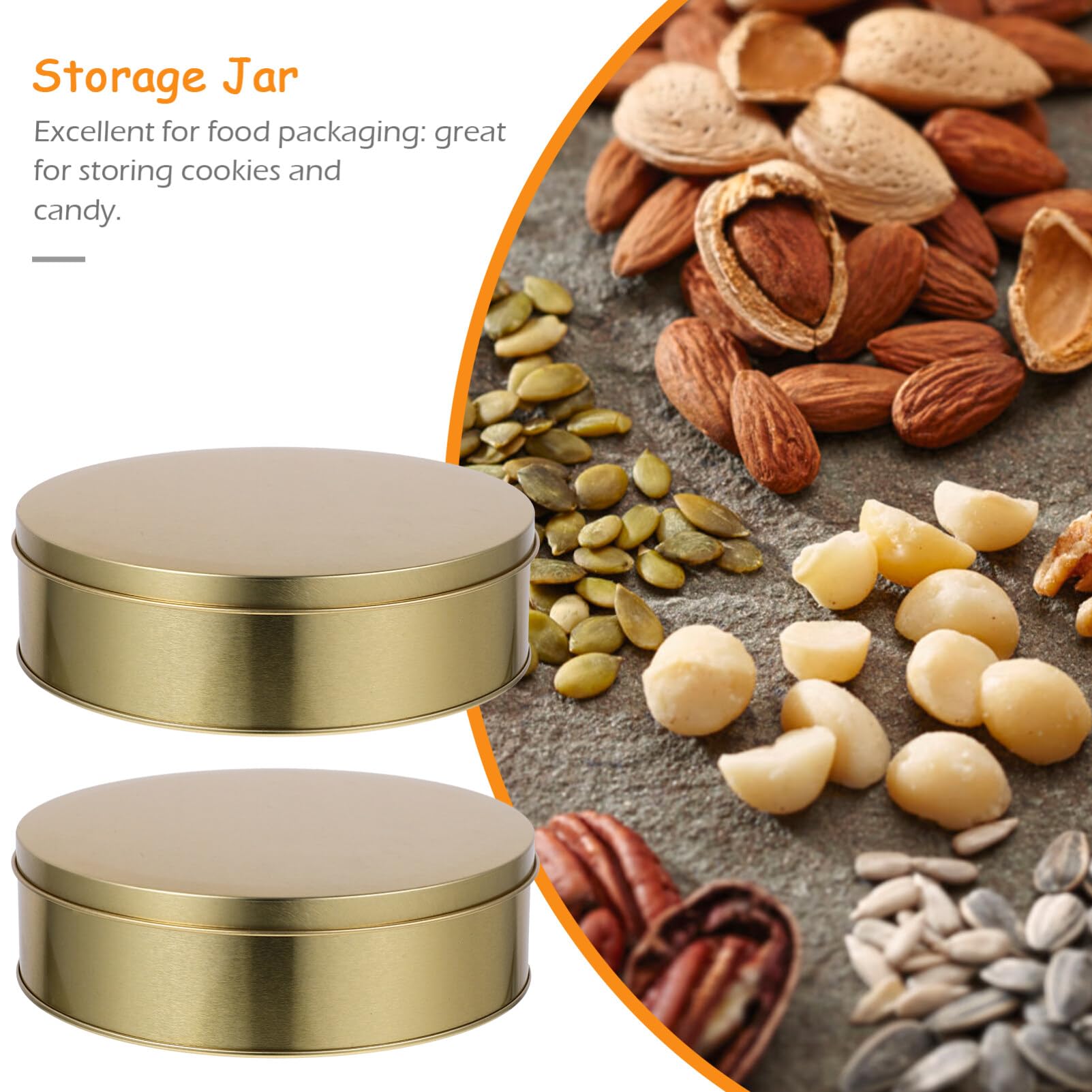 Alipis Lot de 3 récipients alimentaires pour bonbons, bonbons, bonbons, biscuits, bonbons, biscuits, boîtes de rangement avec couvercles en fer blanc