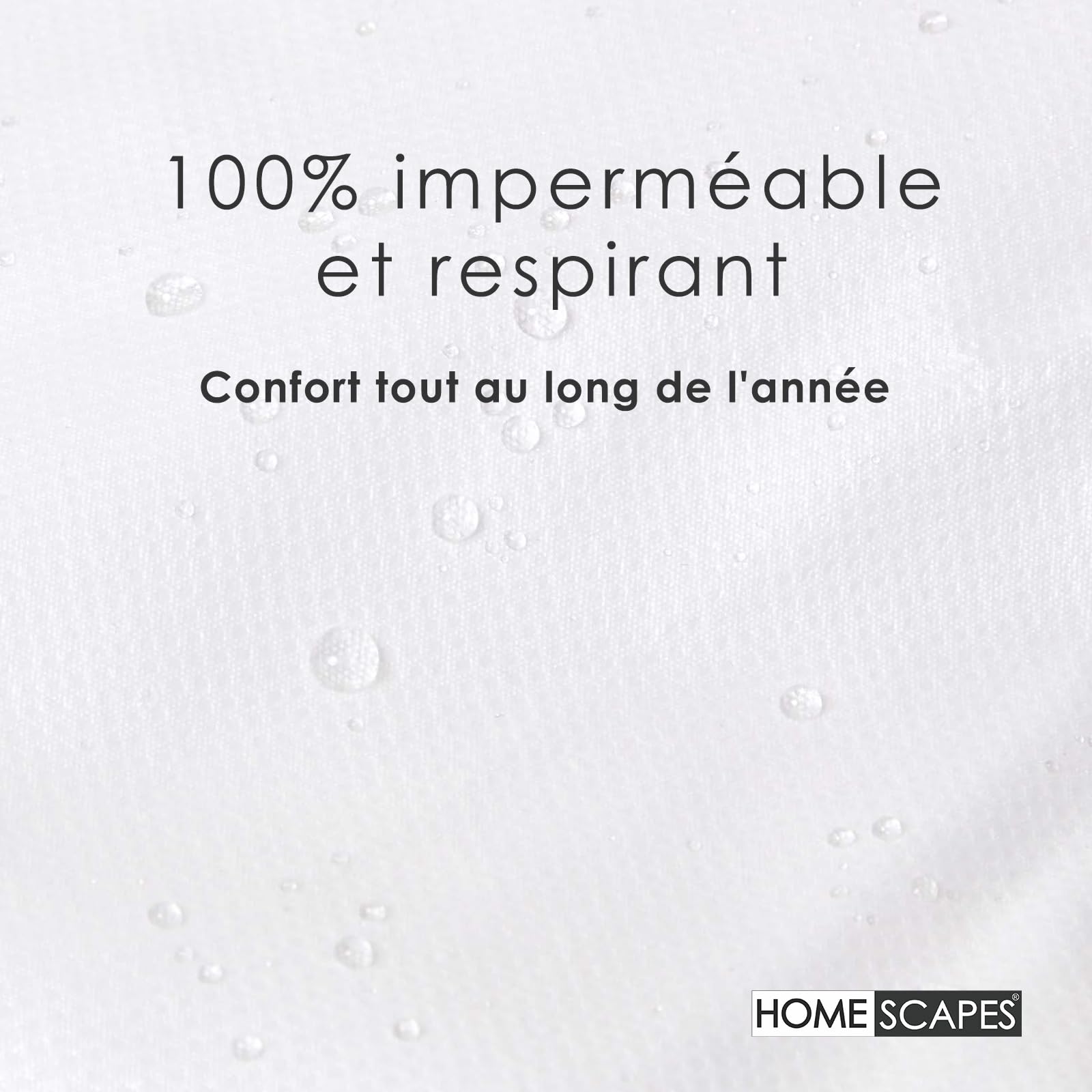 HOMESCAPES Protège Couette 200x200 cm, Protection Housse de Couette imperméable et hypoallergénique