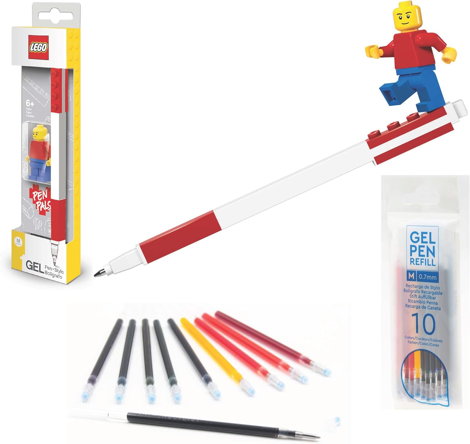 LEGO Red Gel Pen Pal with Ink Refill Set Office Products