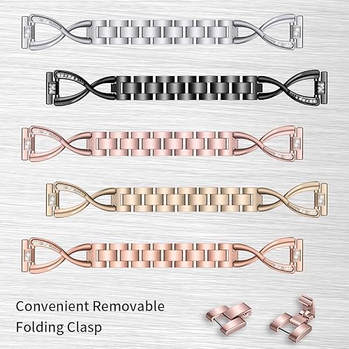 Miniatura 3 de Pulsera compatible con Garmin Venu 3S Bandas para mujer, correas de repuesto brillantes para reloj inteligente Venu 3S (negro)