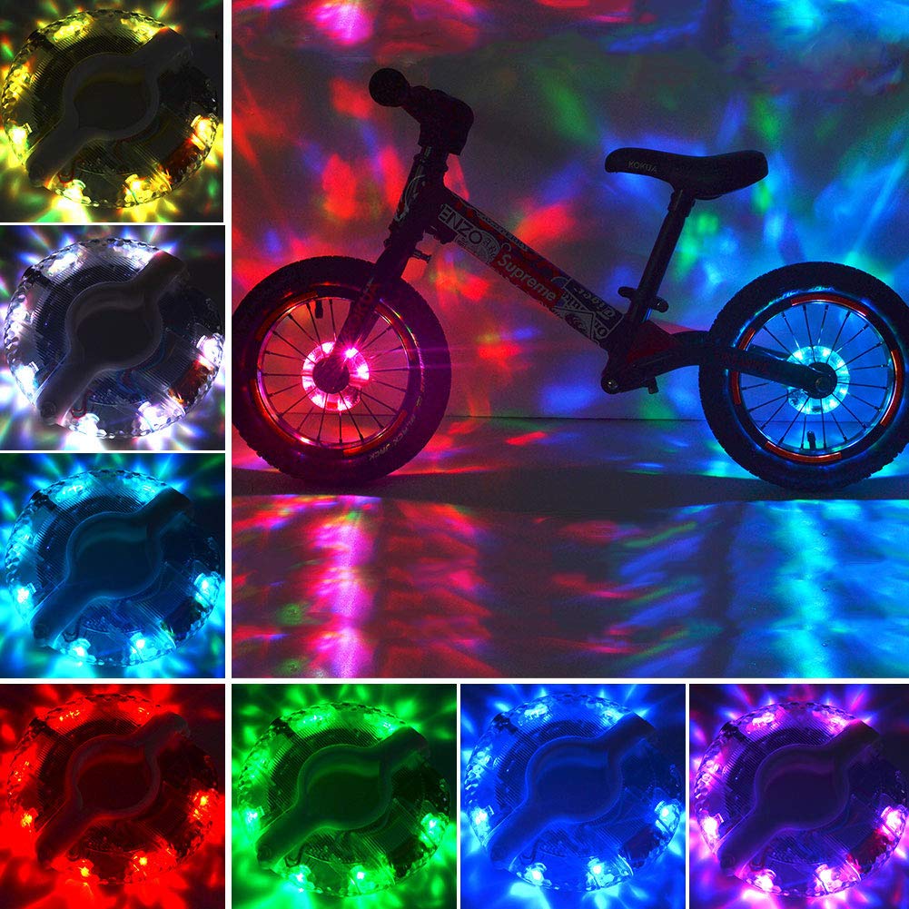 Jaswill Bike Wheel Lights LED Waterproof, Rechargeable Bicycle Spoke Hub Light for Cycling Kids Boys Girls and Adults Gift (2 Pack