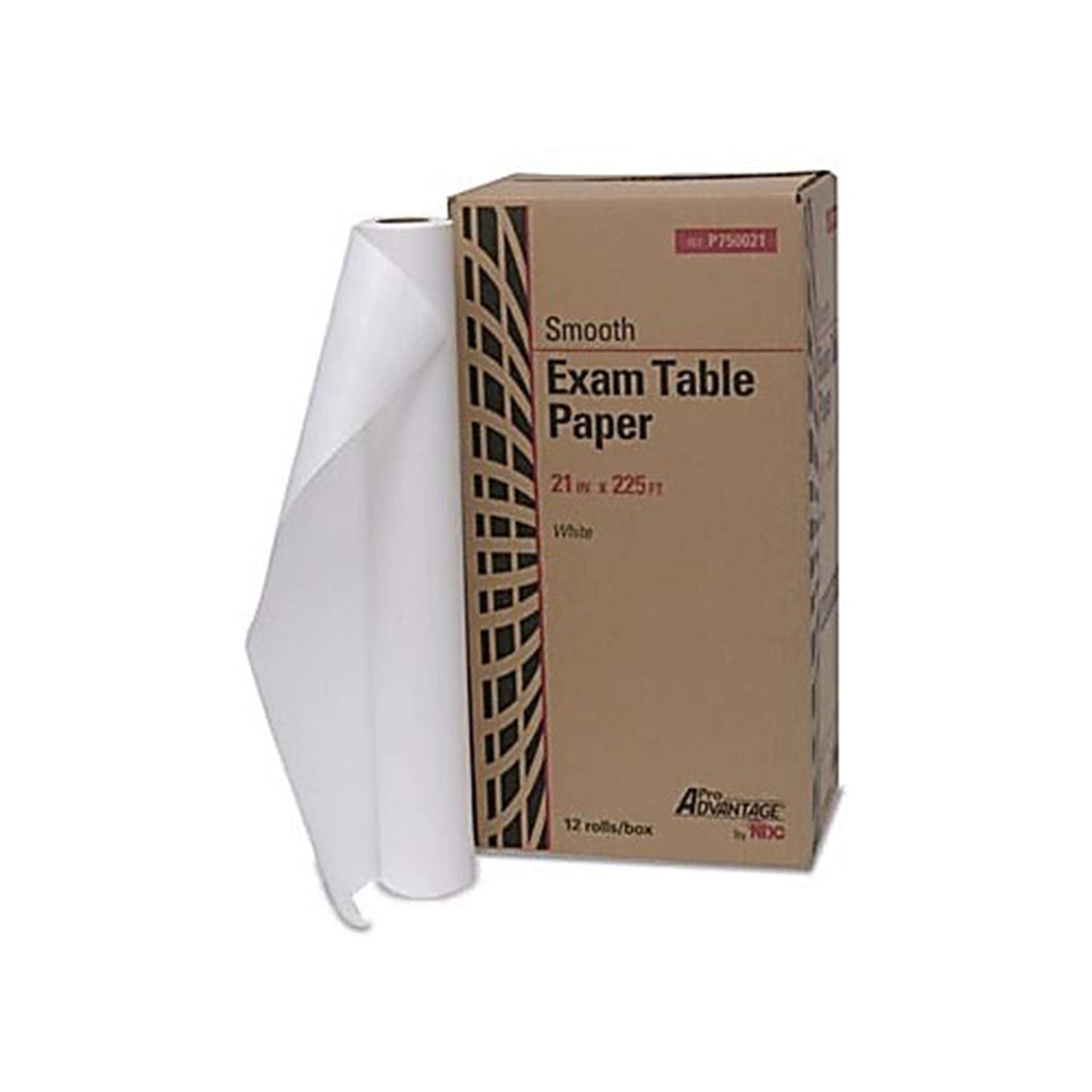 Pro Advantage NDC P750021 Exam Table Paper, Smooth, White, 21" W x 225' L (Pack of 12)