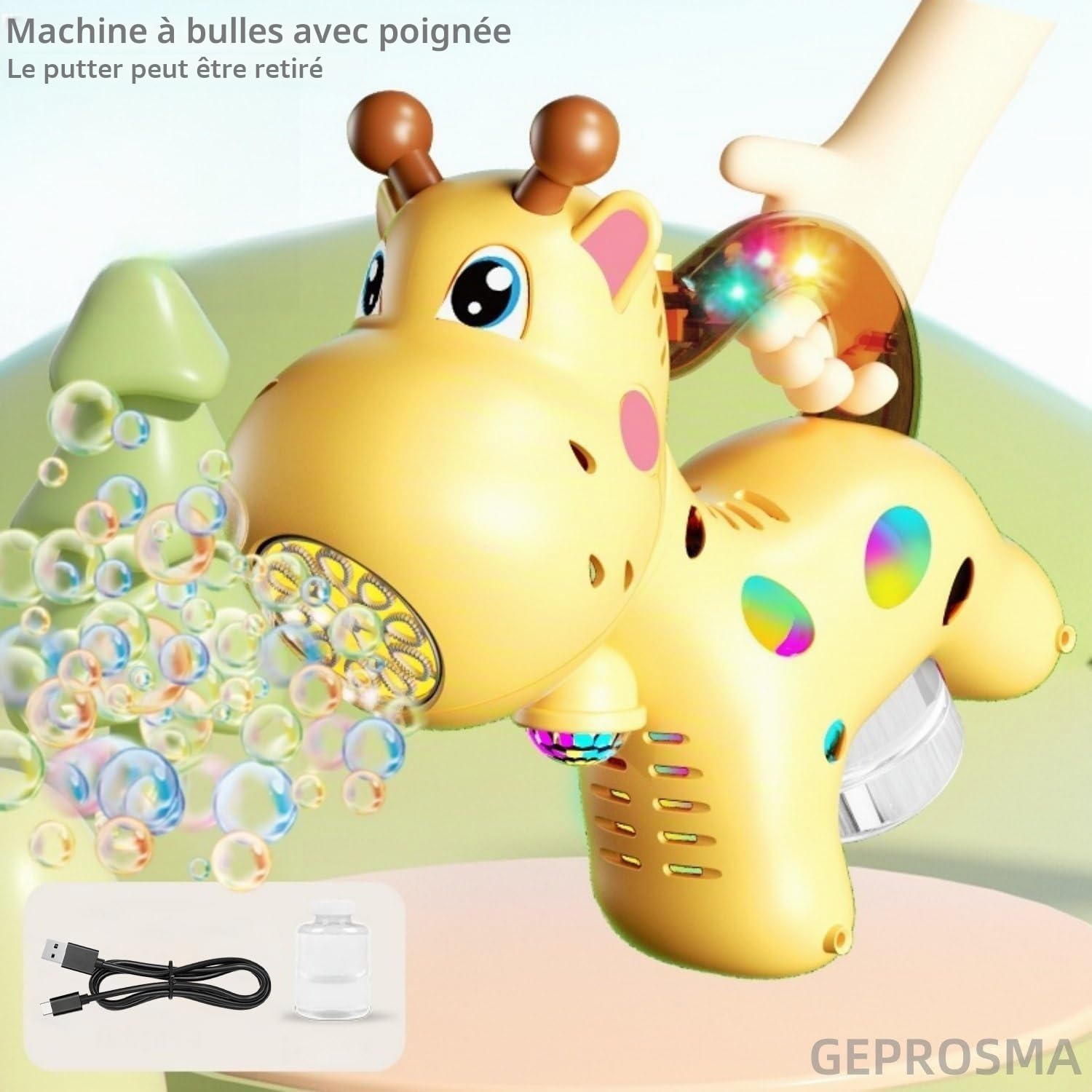Machine a Bulles pour Enfant,USB C Rechargeable Pistolet a Bulle de Savon Automatique, Produit Tondeuse à Bulles,Jeux Exterieur Jardin Jouet,Fête Cadeaux d'anniversaire