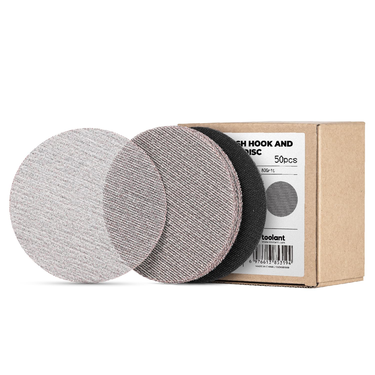 toolant Mesh Abrasive 6 inch Sanding Disc, Dust-Free 8 Hole Hook and Loop Sanding Discs for Random Disc Sanders & Orbital Sanders, Include Pad