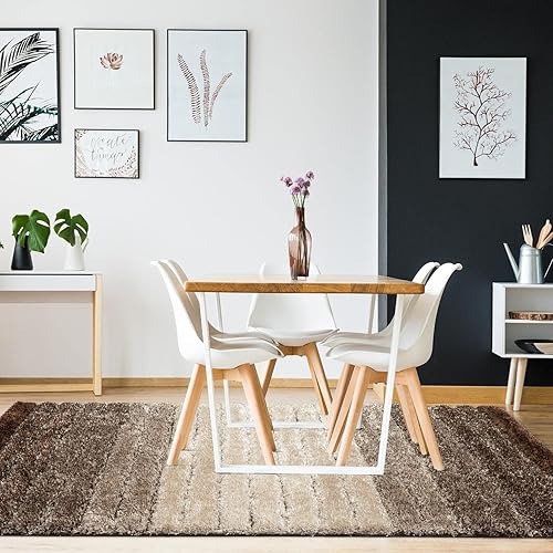 Miniatura 3 de LUXE WEAVERS Lantanas Collection 7119 - Alfombra geométrica moderna color marrón de 5 x 7 pulgadas