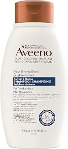 Aveeno Fresh Greens Blend Volumizing Shampoo, Cucumber, Rosemary, for Fine Hair, 12 fl oz