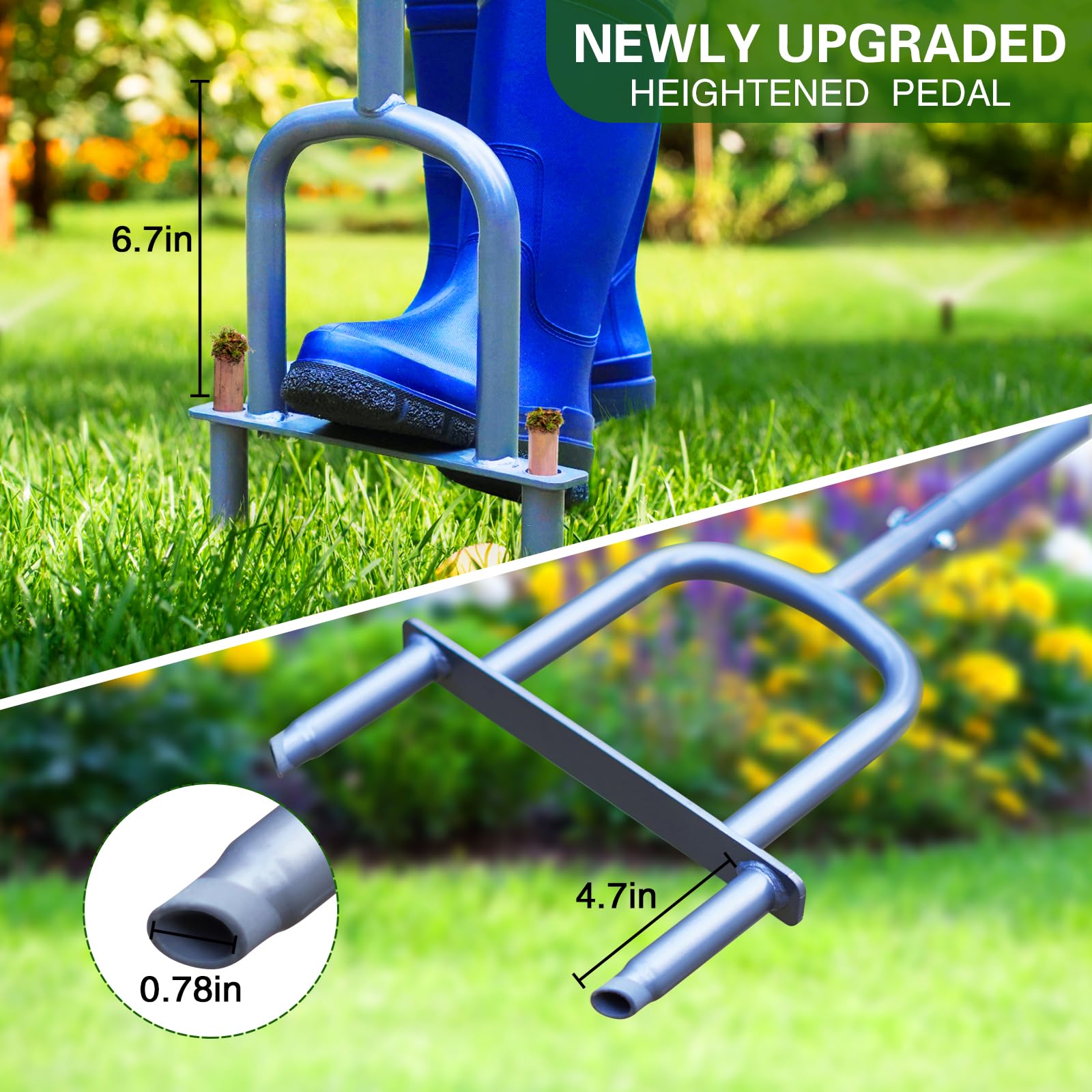 Lawn Sweeper Tow Behind GROWNEER Manual Lawn Aerator Tool