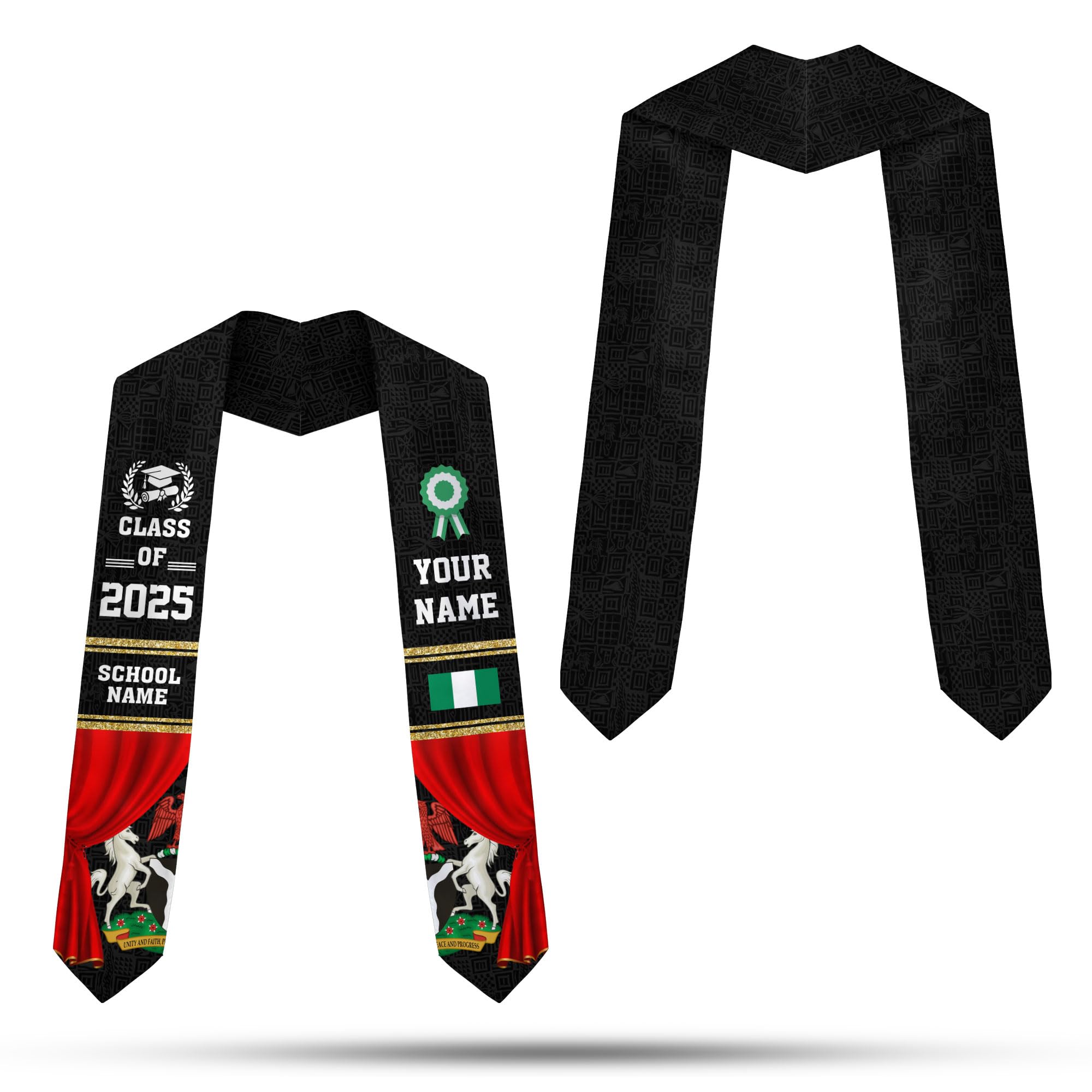 MonkeyVan Nigerians Graduation Sash Custom Nigerians American Flag Graduation Sash 2025 Nigeria Graduation Stole Class of 2025 Ng12