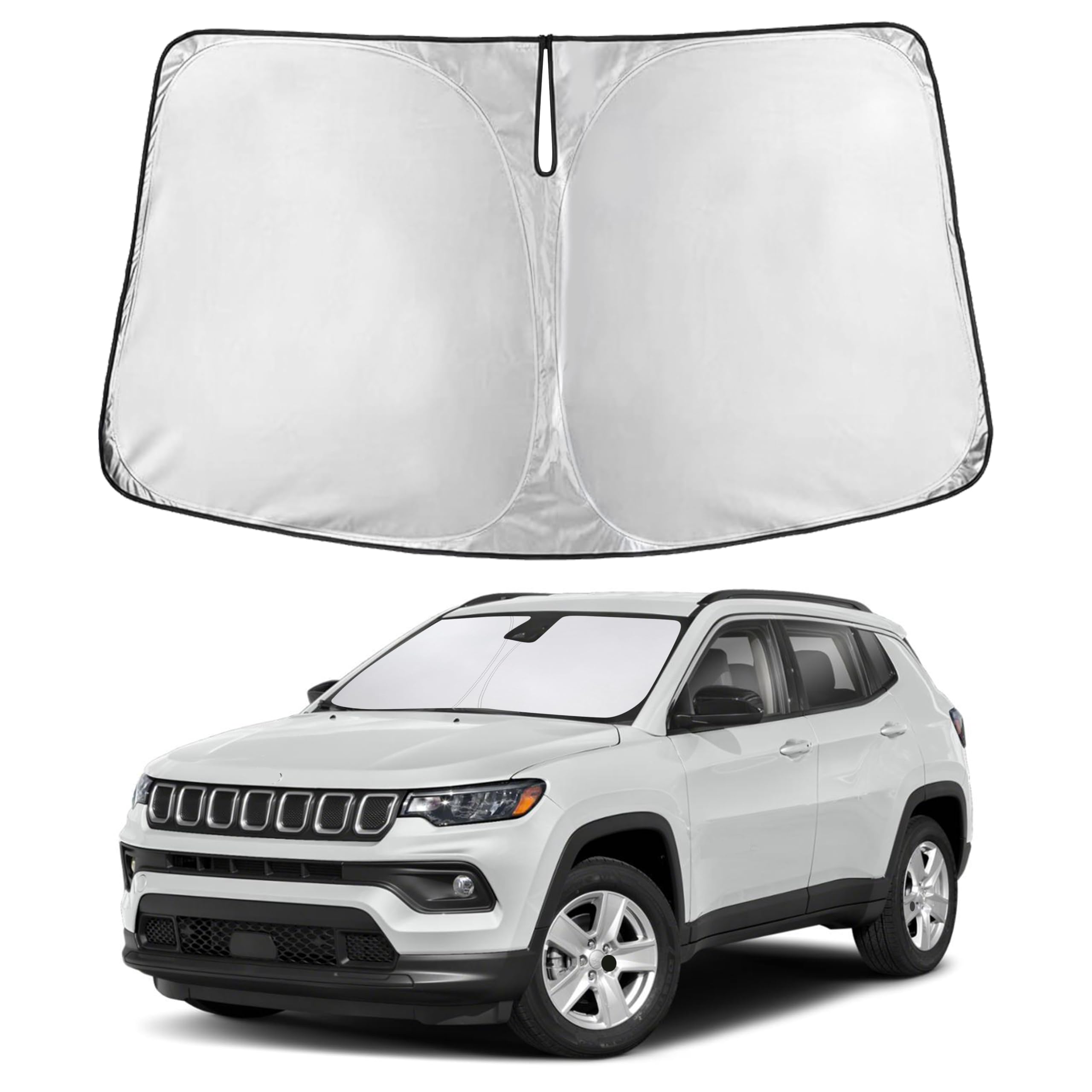 EcoNour Windshield Sunshade Compatible for Jeep Compass 2017-2023 2024 2025