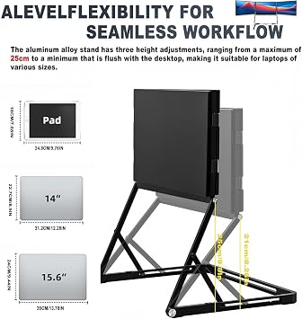 15.6 Triple Laptop Screen Extender, 1080P FHD Portable Triple Screen Laptop Monitor Extender, Type-C/HDMI/USB-C with 360 Rotation Adjustable Viewing Angles Compatible with Windows and Mac