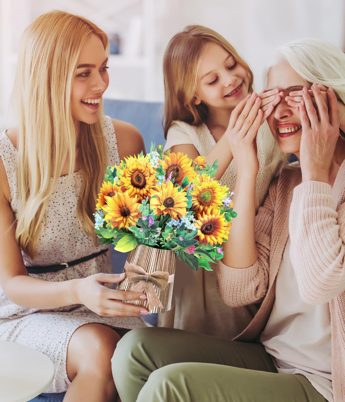 Sunflower Pop-Up Card, Yellow / Brown, A5 - Image 4