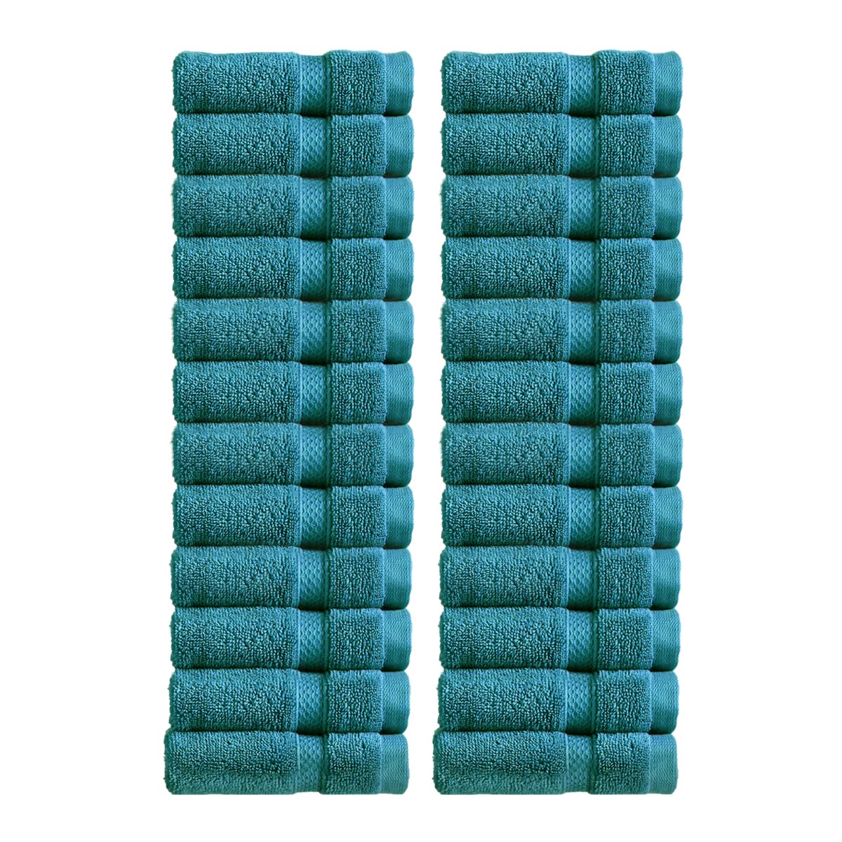 Christy Chroma Face Cloths Set | Pack of 24 | Soft Velvety Smooth Bathroom Flannels | Bold and Bright | Face and Body Wash Cloths | 100% Cotton | Vivid Teal