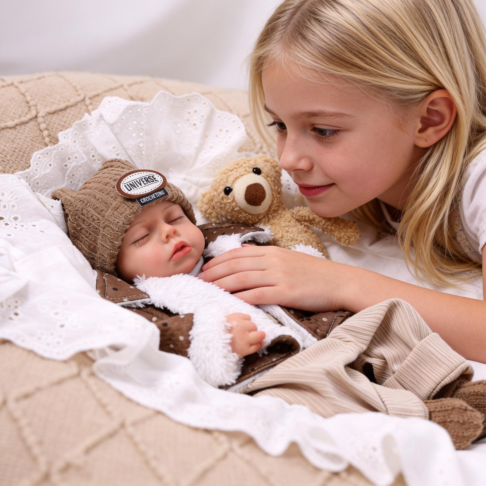 JIZHI Bambole Reborn Bambino 40cm Corpo in Silicone Realistico Bambole