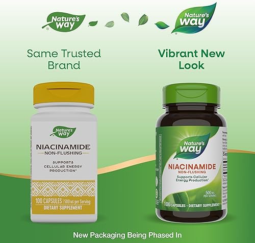 Vista 3 de Nature's Way Niacinamida, apoya la energía celular*, 500 mg por porción, 100 cápsulas