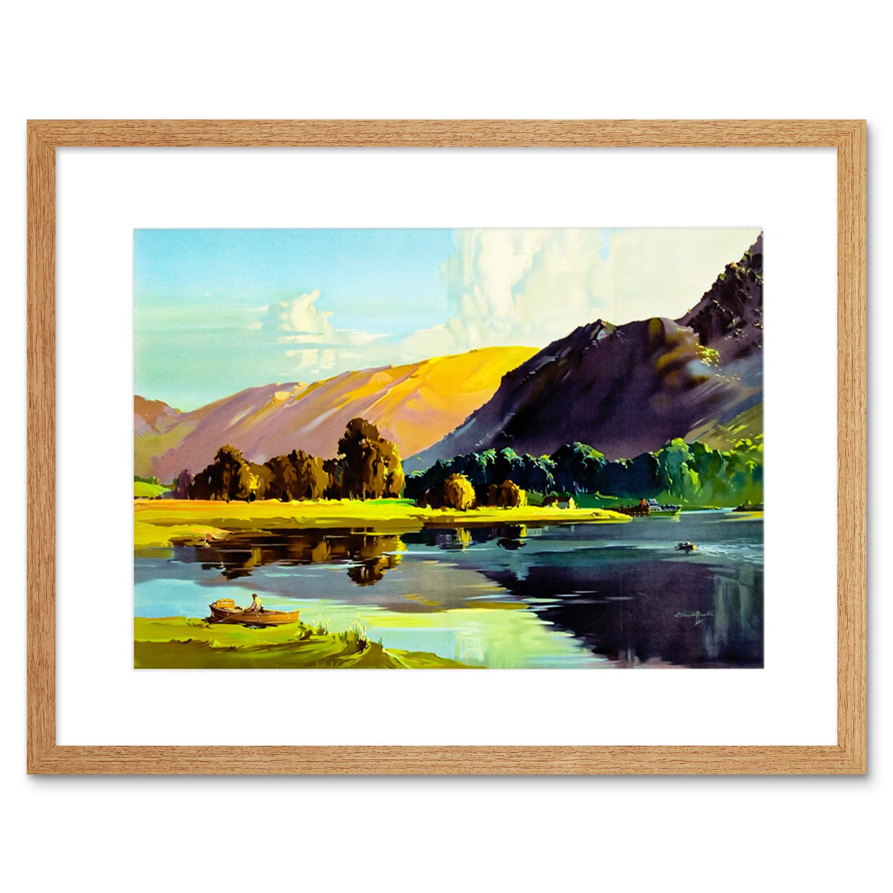 Wee Blue Coo Painting Lake District Cumbria England Scenic Framed Wall Art Print