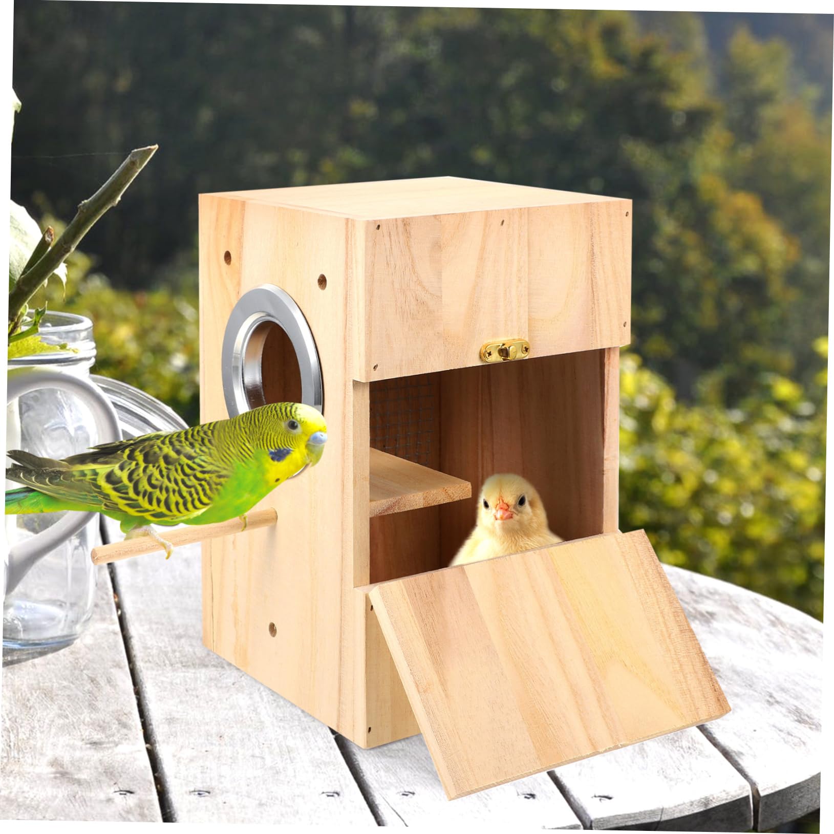 BESPORTBLE Nid Oiseau Bois Nichoir pour Oiseaux Nid Bois pour Oiseaux Accessoires pour Boîte de Reproduction Incubateur pour Canaris Perroquets