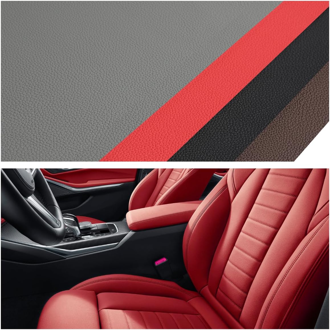 Marine Vinyl Faux Leather Upholstery Fabric 0.9 mm Thickness: Waterproof, Scratch-Resistant, Perfect for Upholstering Cars, Outdoor Yachts, and Home Furniture (Grey,Pre-Cut 2 Yards)