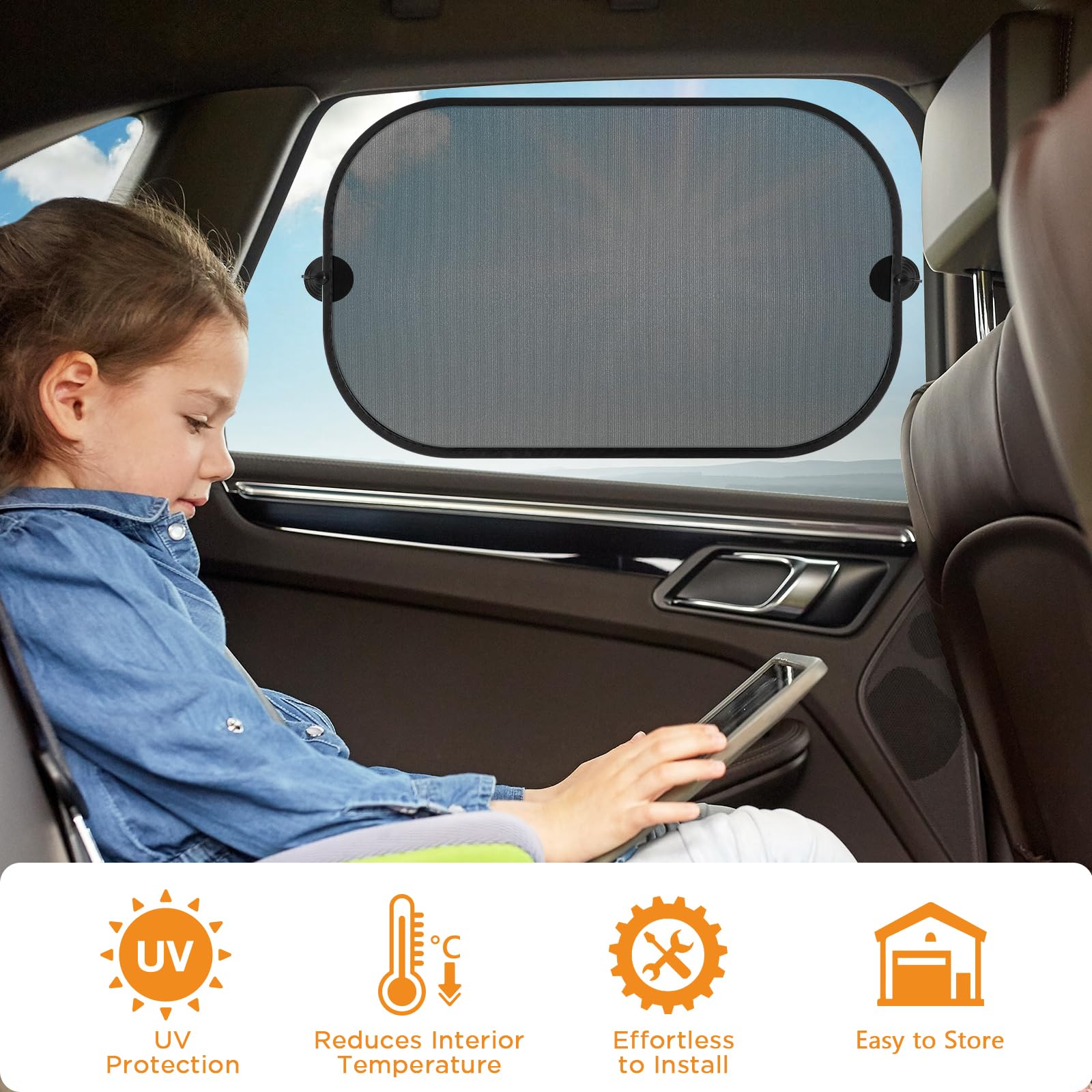 Pare Soleil Voiture BébéEnfant,Pare-Soleil Auto-Adhésifs Pour Enfants