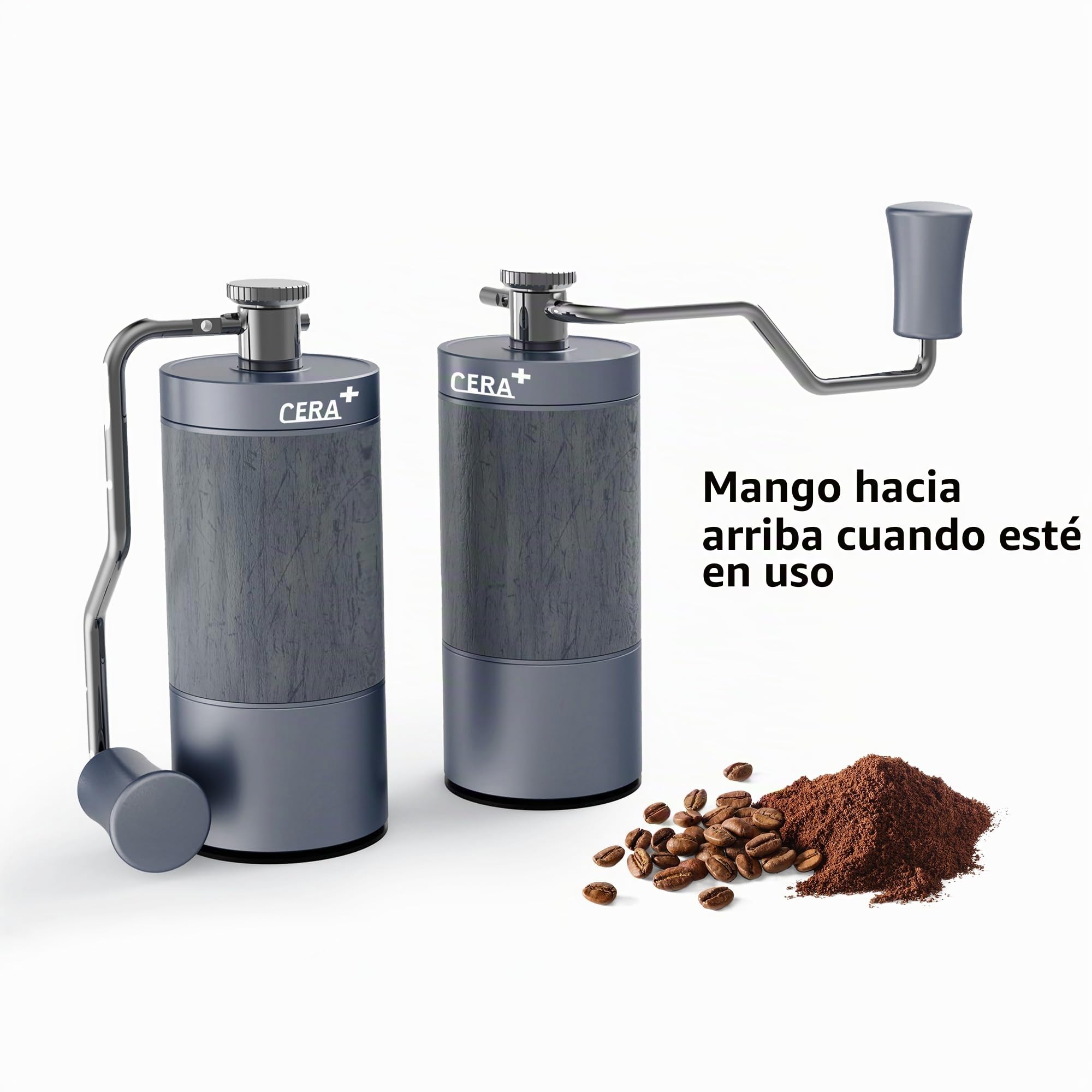 Molinillo manual de granos de café, pequeño molinillo de café profesional, Con 90 configuraciones ajustables, molinillo de 10 estrellas mejorado para prensa francesa, vertido