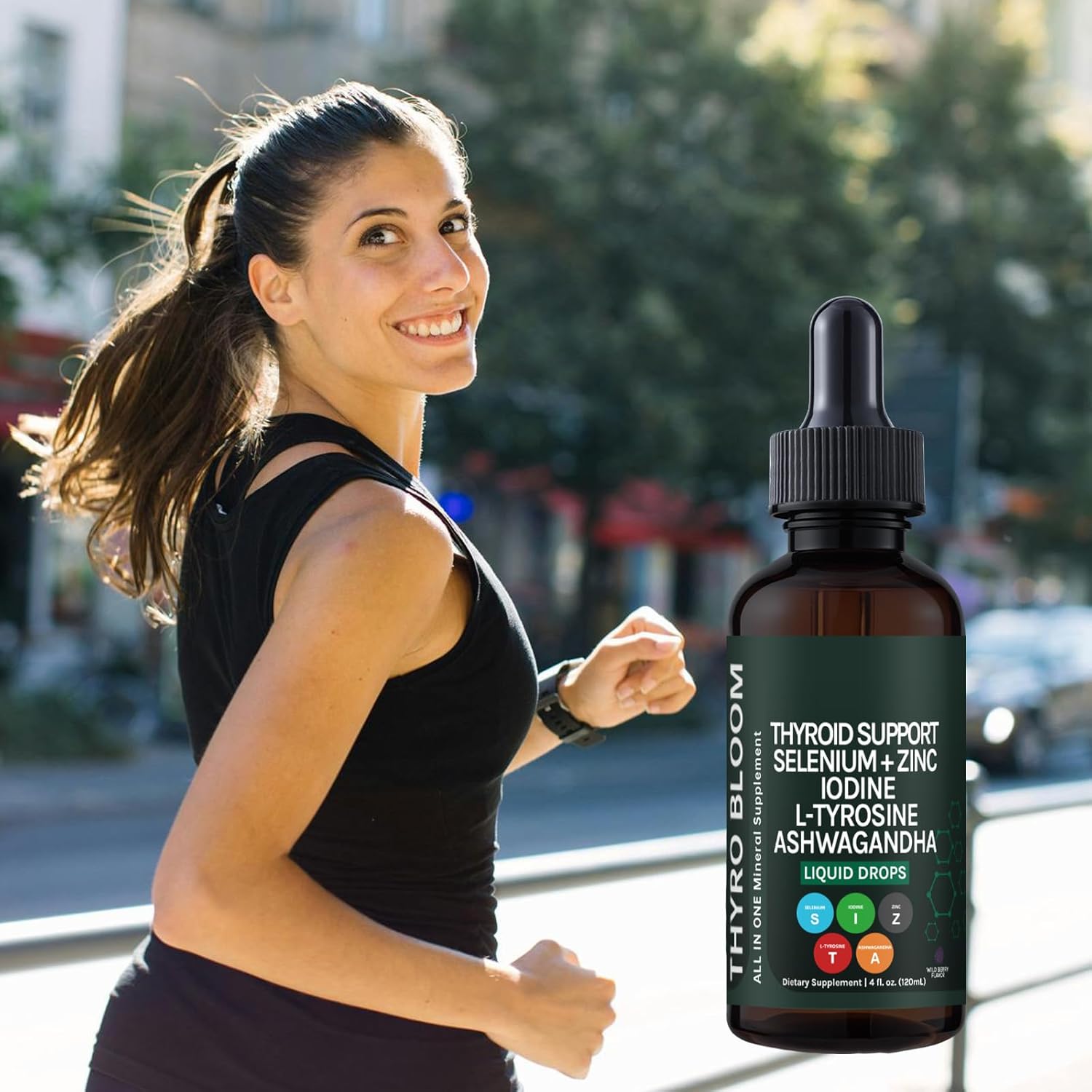 Thyroid Support Liquid Drops,Liquid Formula with Selenium,Zinc,Iodine,L-Tyrosine,Ashwagandha for Hormone Balance, Metabolism,Immune & Energy Support - 4 fl.oz. (120mL)