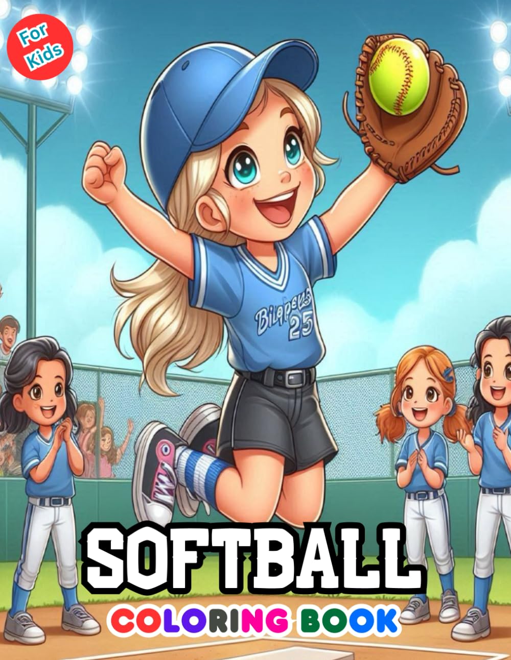 Softball Coloring Book For Kids: Cute Colouring Pages for Girls & Boys Ages 4-8, 8-12