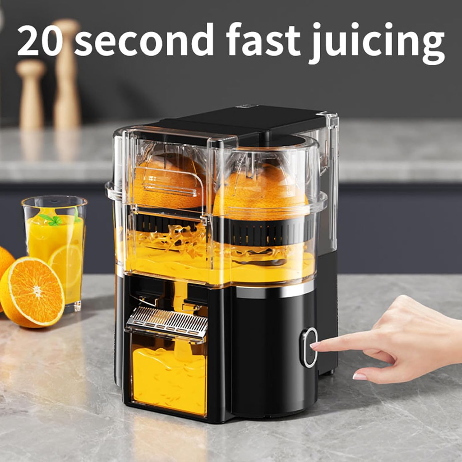 Electric Citrus Juicer Machine Lightweight Easy to Double Head Portable Extractor for Family Breakfast Automatic Hoisting