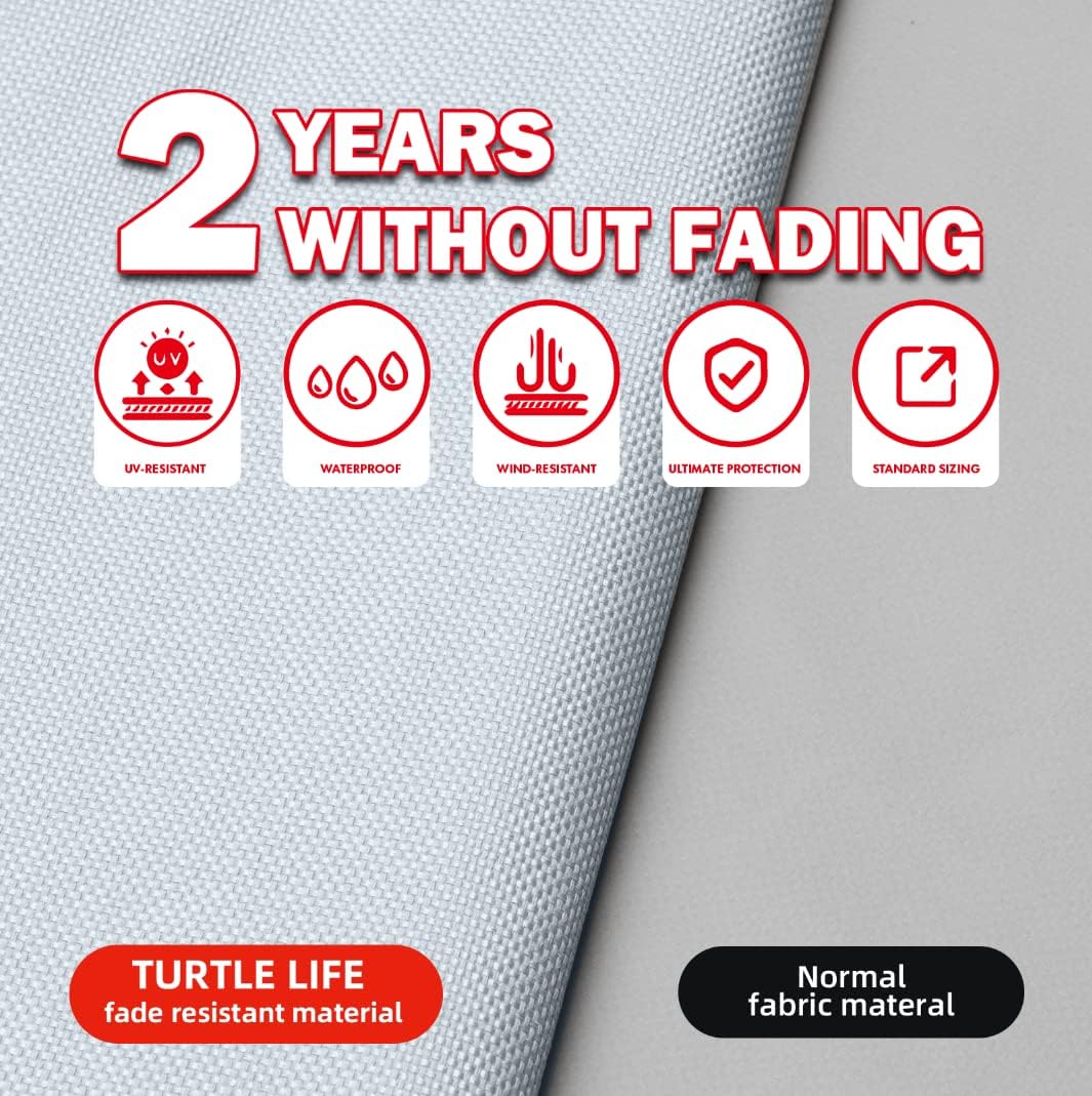 Turtle Life Patio Sofa Cover, Outdoor Heavy Duty Durable UV Water Resistant Anti-Fading Multi-Person Sofa Cover with 2 Upgrade Air Vent and 2 Buckle, Black, 104" W x 40" D x 35" H : Patio, Lawn & Garden