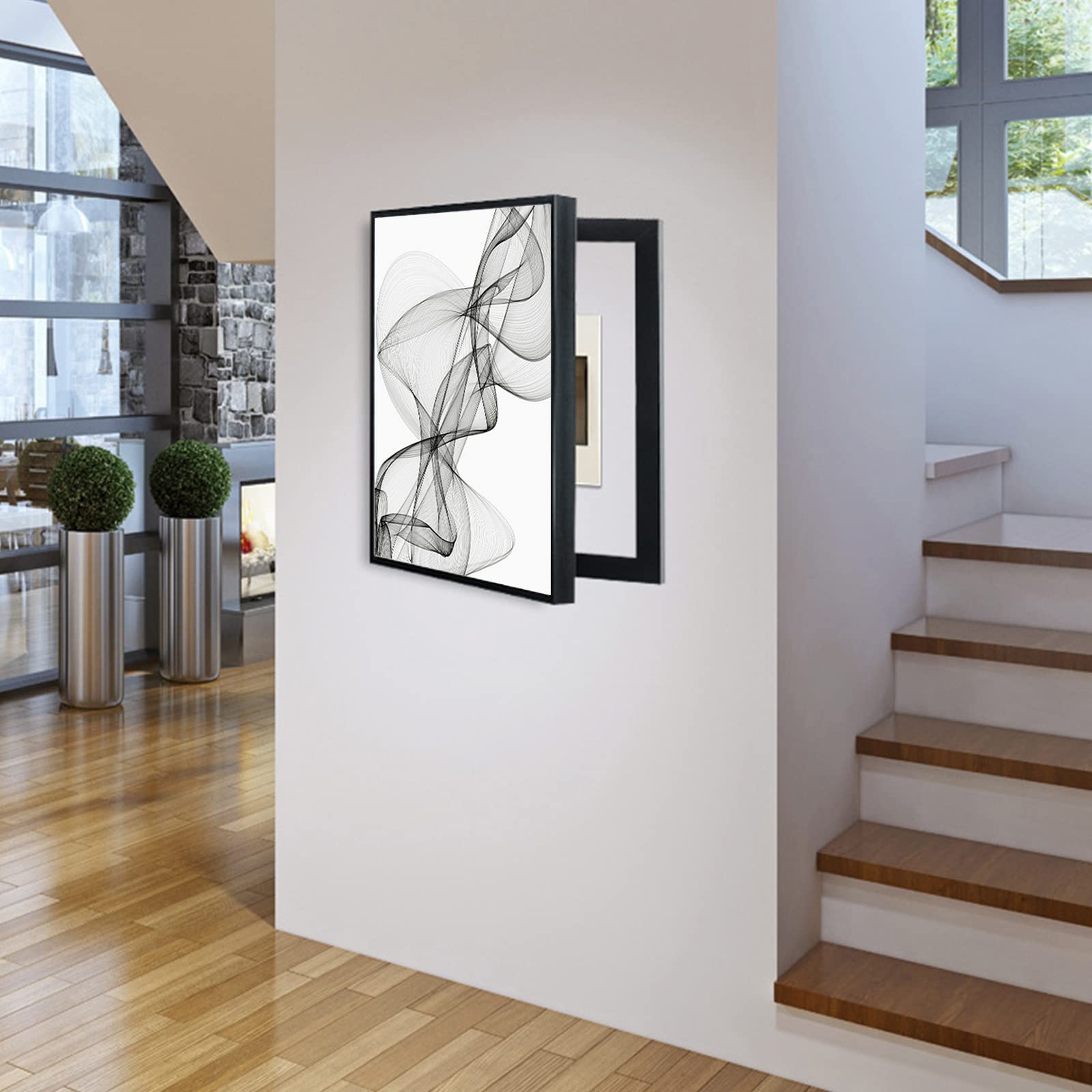 Pintura decorativa de caja de distribución, Restaurante Caja de distribución eléctrica Caja decorativa Interruptor Pintura Ocultar pinturas Sección vertical Perforación libre Panel eléctrico Decoració