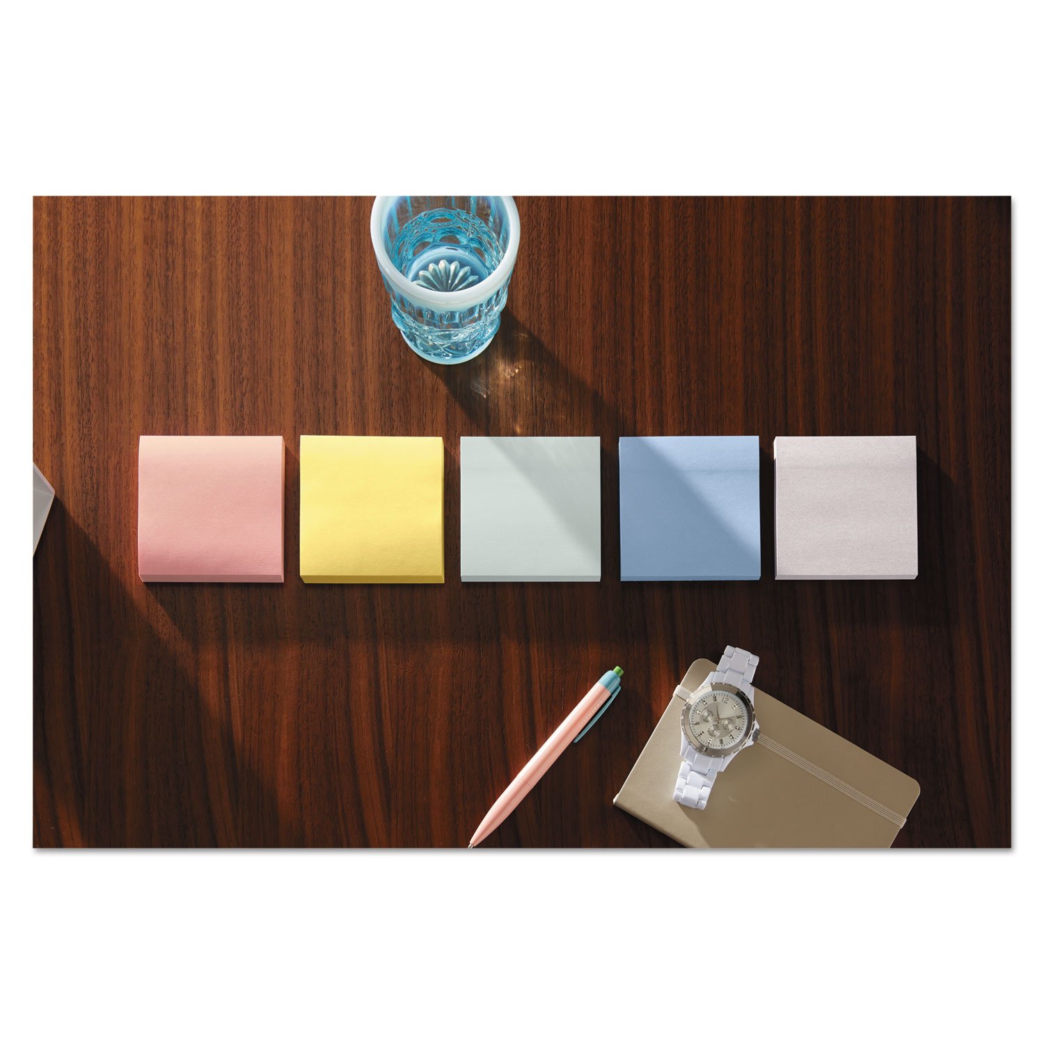 3M 654Rpa Post-It Greener Notes, 3 X 3, 100 Shts/Pad, Helsinki Colors, 12/Pack