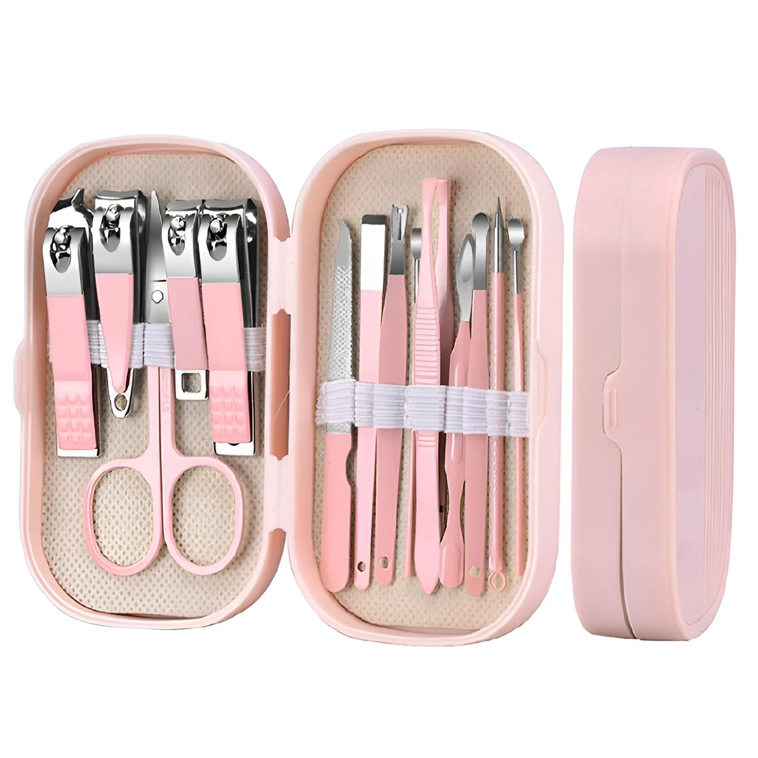 Avon Wellness 14pcs Stainless Steel Manicure Pedicure Personal Care Set Nail Clipper Set Travel Nail Kit Grooming Kit with Travel Case for Men & Women an Portable Beauty Tool Set (PINK)-image-34