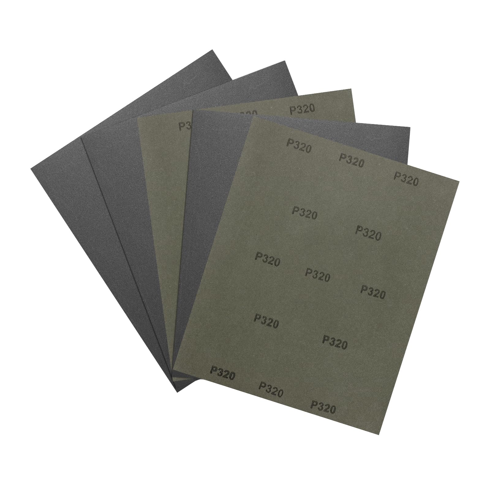 Kozelo 5pcs Sand Papers - [9 x 11 Inch x 320 Grits] Wet Dry Sandpaper Sheets for Metal Auto Wood Polishing and Scratches Removing, Silicon Carbide Abrasive