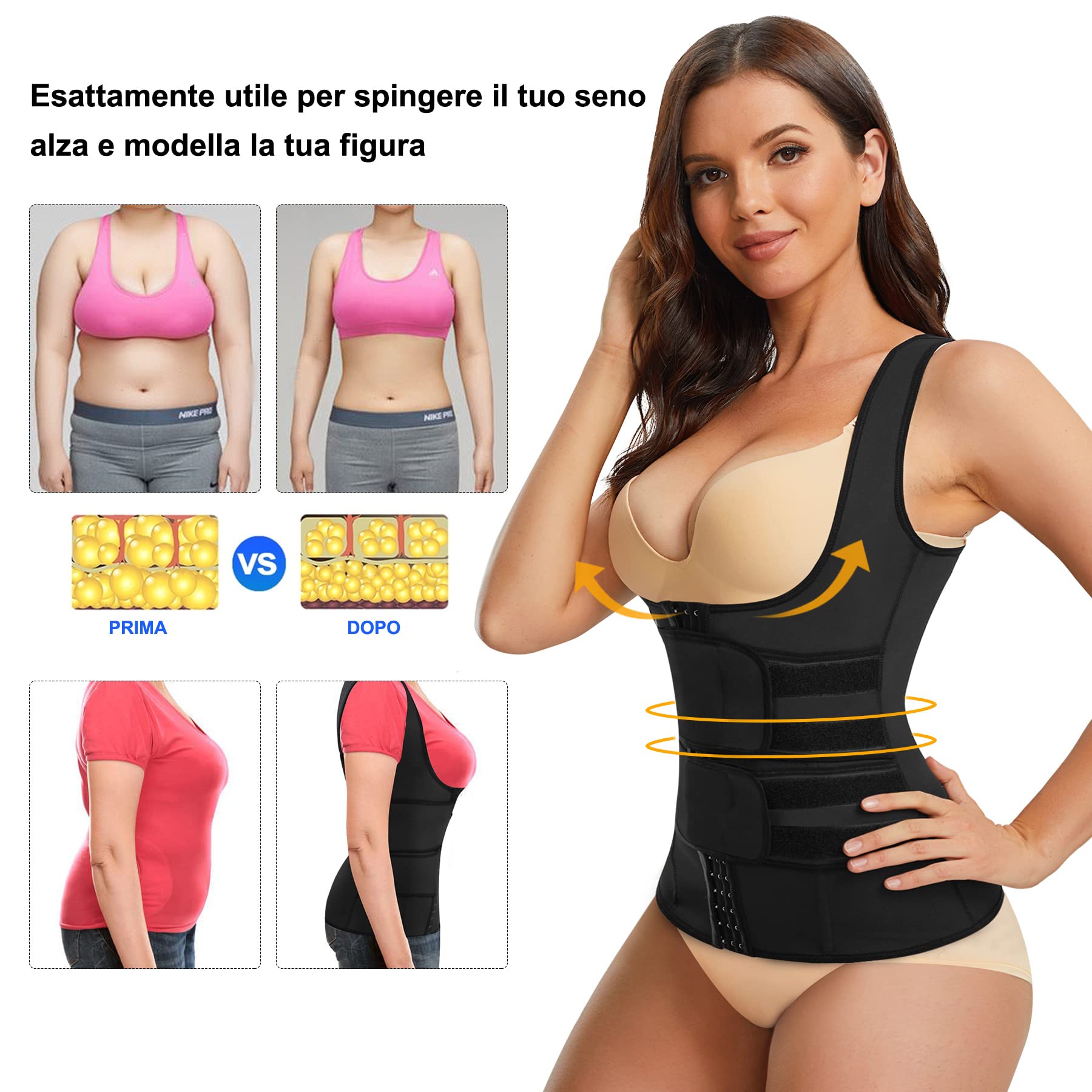 Corsetto Stringivita Modellante Dimagrante Donna con Regolabile Waist Trainer Postpartum Cintura Snellente Pancia Cincher Body Shaper