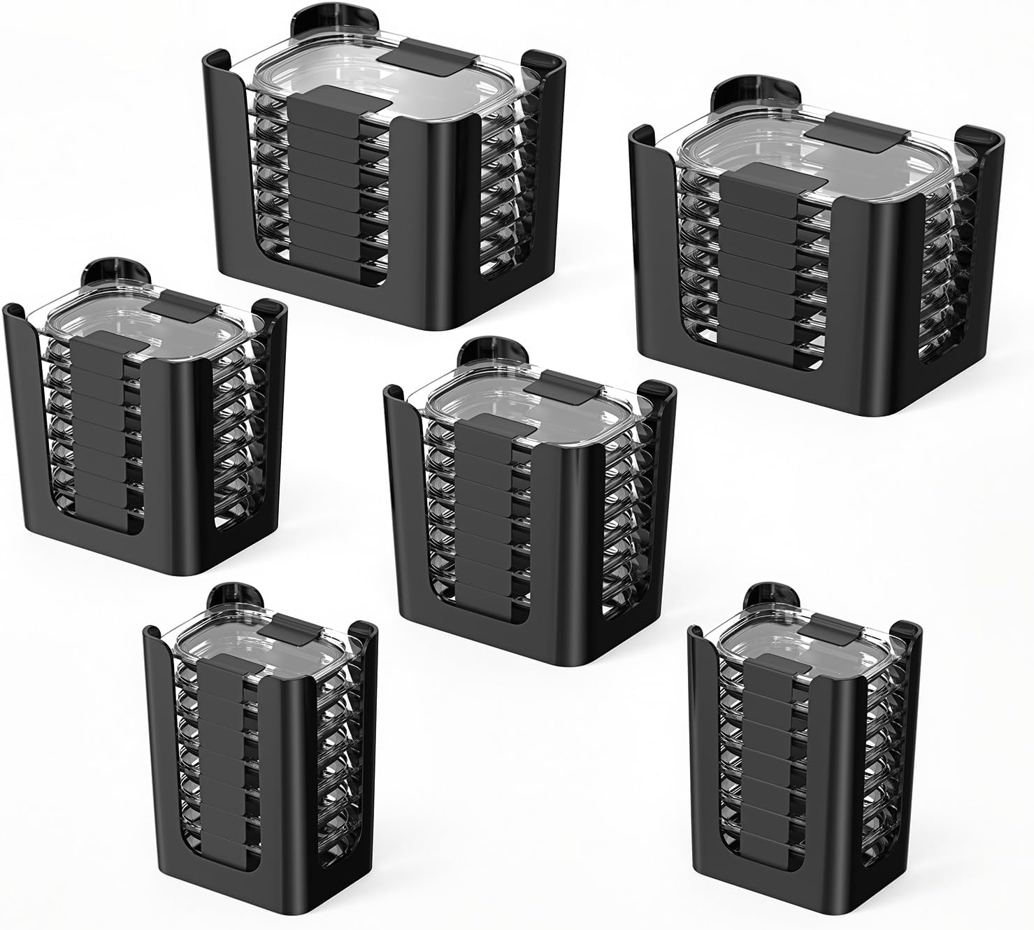 Jumyee 6-Pack Lid Organizer for Rubbermaid Brilliance, Stackable Holder