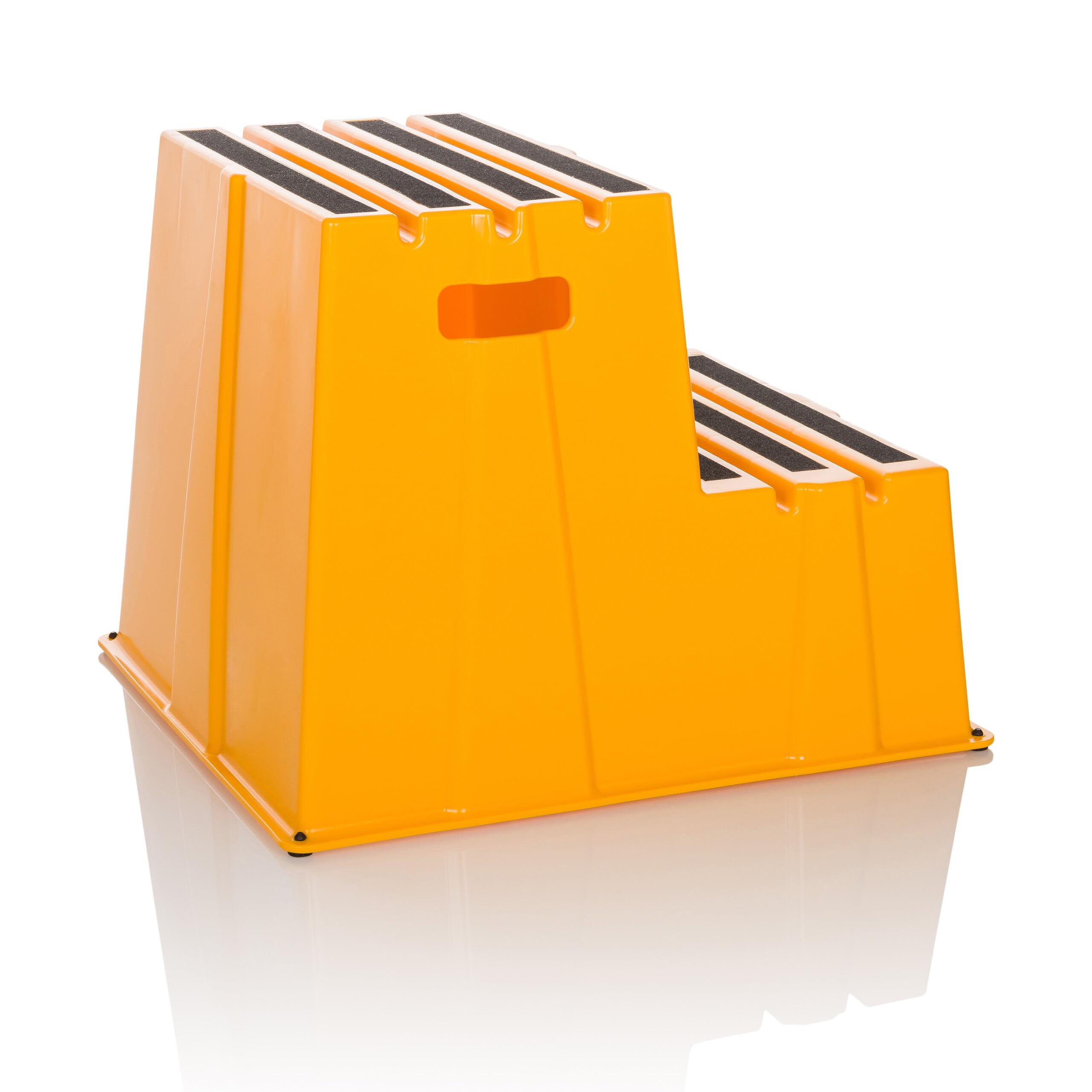 hjh OFFICE Taburete TIO-E2 Antideslizante para Uso doméstico y Comercial 2 peldaños, Dimensiones (A x A x P): 51 x 57 x 65 cm, 830120, Amarillo