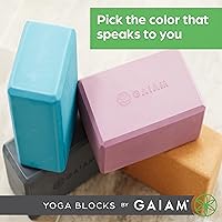 Vista 2 de Gaiam - Bloque de EVA sin látex de superficie suave y antideslizante con bordes biselados para yoga, pilates y meditación, accesorios de yoga