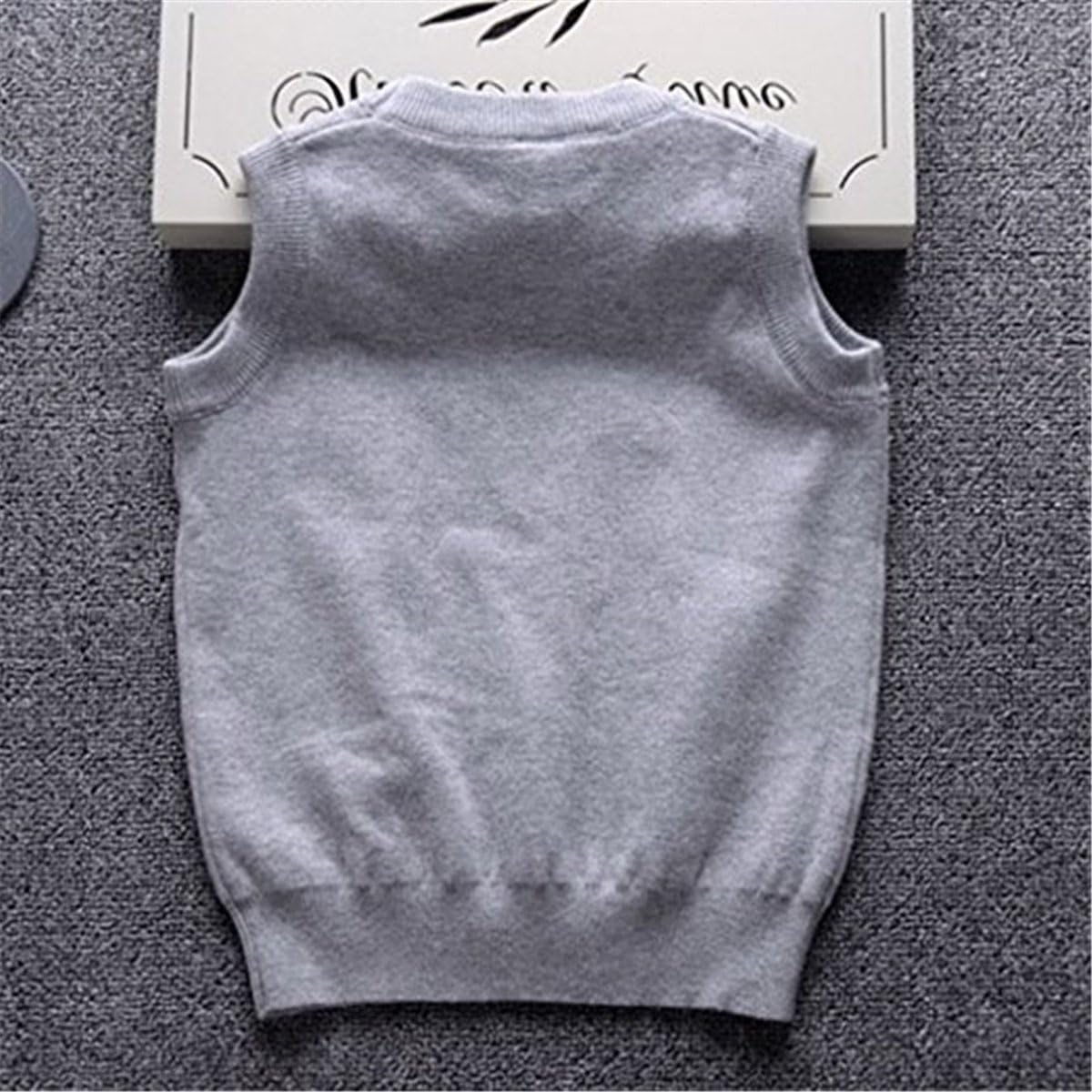 Baby Boys Toddler Round Neck Faux Stripe Tie Knit Sleeveless Sweater Vest