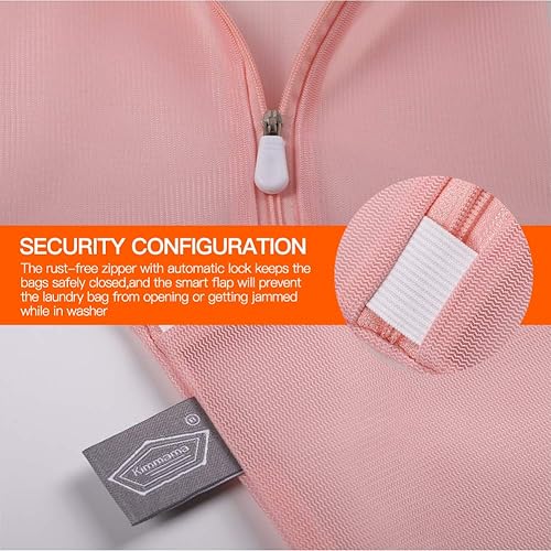 Vista 5 de Kimmama Laundry Bag Mesh Wash Bags, Washing Machine Wash Bag, Net Washer Sack with Zipper, Dryer Pouch for Cleaning and Drying Cloths, Garment