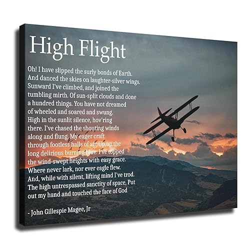 High Flight Poem by John Gillespie Magee Jr Poster Wall